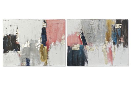 [DEIT210627] DECO CU-179112 TABLEAU TOILE PIN 119,5X3,5X90 ABSTRAIT PEINT À MA