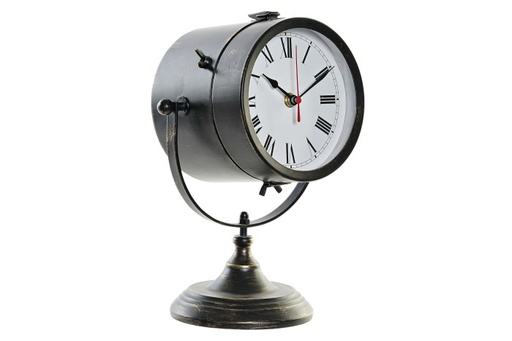 [DEIT211098] DECO RE-180350 HORLOGE POSER FER VERRE 18X13,5X28 PORTÉ NOIR