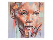 [DERE201010] DECO 103757 TABLEAU PORTRAIT MARRON TOILE