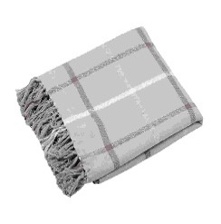 [LLST181298] LL P28599002 PURPY PLAID 130X150 TAUPE 100%CO PCB 6