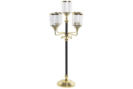 [DEIT201349] DECO PV-164441 BOUGEOIR METAL VERRE 40X40X82 40 BICOLOR DORE