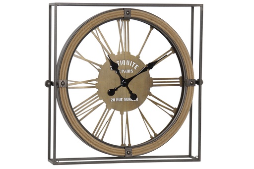 [DEIT201399] DECO RE-172028 HORLOGE METAL VERRE 53,5X8,5X53,5 NATURAL