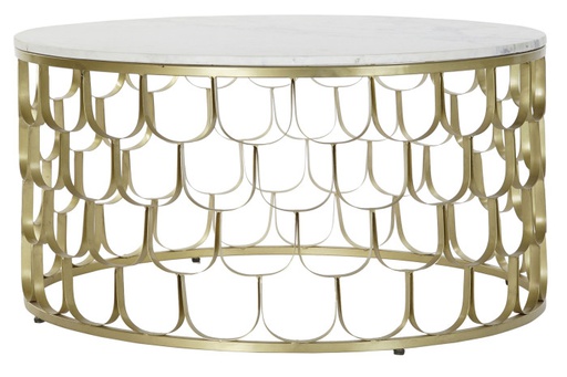 [DEIT210735] DECO MB-179482 TABLE CAFE MARBRE FER 81X81X42 DORE