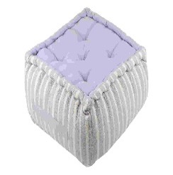 [LLST201242] LL C88857006 STE MAXIME POUF 40X40X30 GRIS 100%CO PCB 2