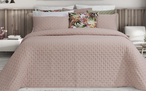 [LLTL230321] LL TL COUVRE LIT MINERVA 205x270cm ROSE 100%PES