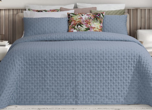 [LLTL230322] LL TL COUVRE LIT MINERVA 205x270cm BLEU 100%PES