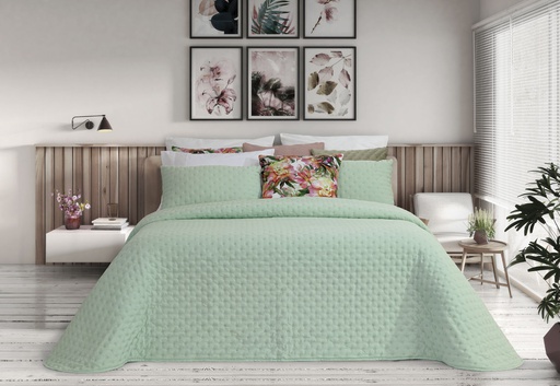 [LLTL230323] LL TL COUVRE LIT MINERVA 205x270cm VERT JADE 100%PES