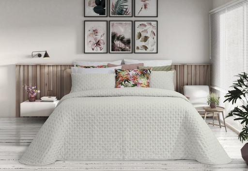 [LLTL230325] LL TL COUVRE LIT MINERVA 205x270cm PERLE 100%PES