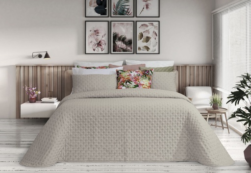 [LLTL230326] LL TL COUVRE LIT MINERVA 205x270cm TAUPE 100%PES
