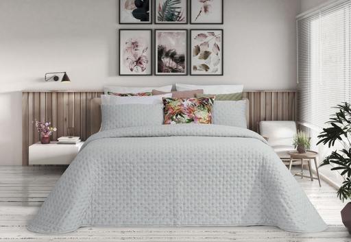 [LLTL230327] LL TL COUVRE LIT MINERVA 205x270cm GRIS 100%PES