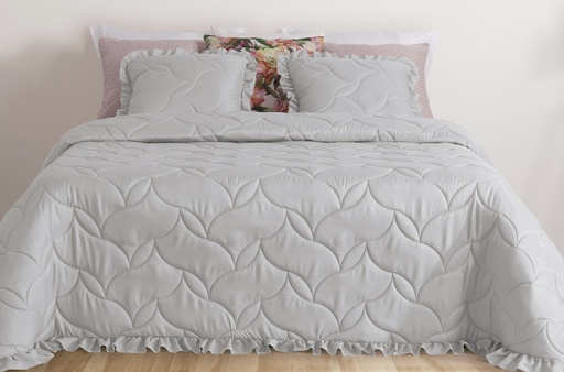 [LLTL230335] LL TL COUVRE LIT VERONA 270x270cm GRIS 100%PES
