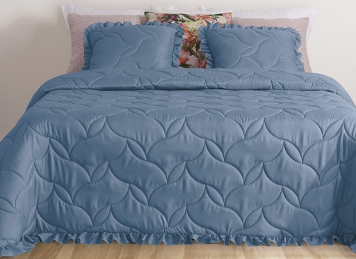 [LLTL230336] LL TL COUVRE LIT VERONA 270x270cm BLEU 100%PES