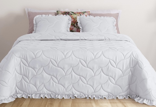 [LLTL230338] LL TL COUVRE LIT VERONA 270x270cm BLANC 100%PES