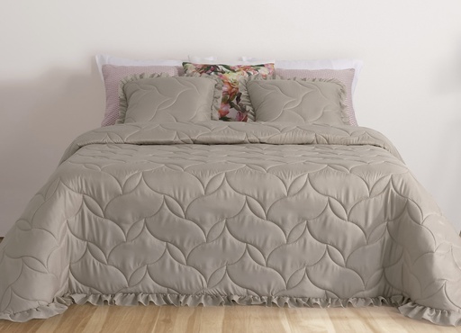 [LLTL230340] LL TL COUVRE LIT VERONA 270x270cm TAUPE 100%PES