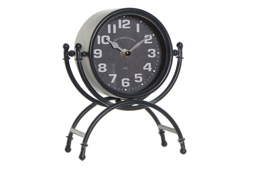 [DEIT230613] DECO RE-187297 HORLOGE POSER FER VERRE 16X7,5X21 NOIR