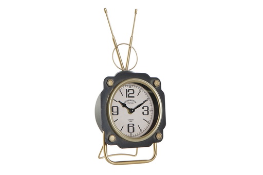 [DEIT230612] DECO RE-187294 HORLOGE POSER FER VERRE 15,5X8,5X32 NOIR