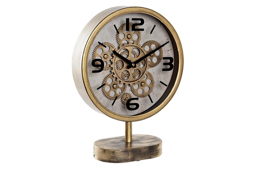 [DEIT230623] DECO RE-198997 HORLOGE POSER FER VERRE 30X7,5X41 MOUVEMENT DORE