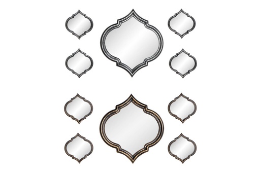 [DEIT230423] DECO ES-187276 MIROIR SET 5 PP VERRE 51X2X55 2 MOD.