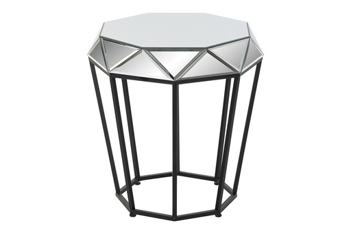 [DEIT230509] DECO MB-190809 TABLE AUXILIAIRE METAL MIROIR 50X50X55 NOIR