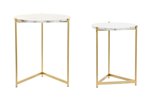 [DEIT230515] DECO MB-194518 TABLE AUXILIAIRE SET 2 METAL MDF 46X46X55 MAT DORE