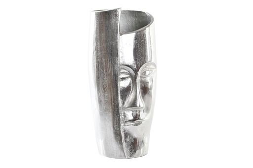 [DEIT230324] DECO AL-196002 VASE ALUMINIUM 15X13X31 FACE ARGENTE