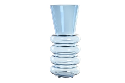 [DEIT230377] DECO JR-195609 VASE VERRE BLEU 12X12X29