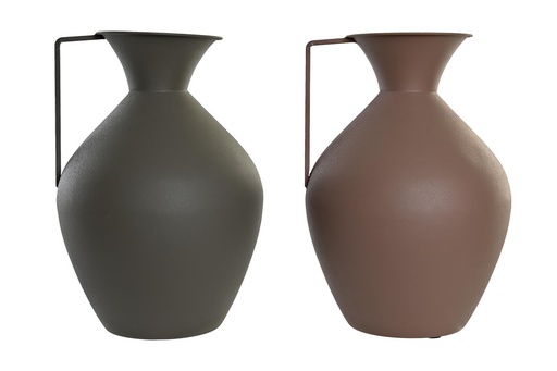 [DEIT230347] DECO JR-201038 VASE ALUMINIUM 23X23X37 POIGNEE 2 MOD.