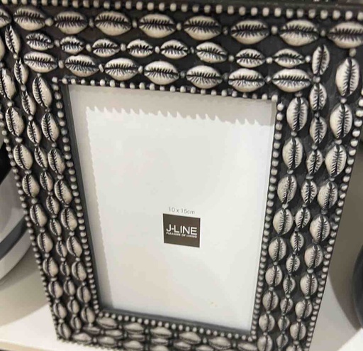 [DESO230601] DECO CADRE PHOTO COQUILLE 10x15 NOIR 16x2,5x21cm